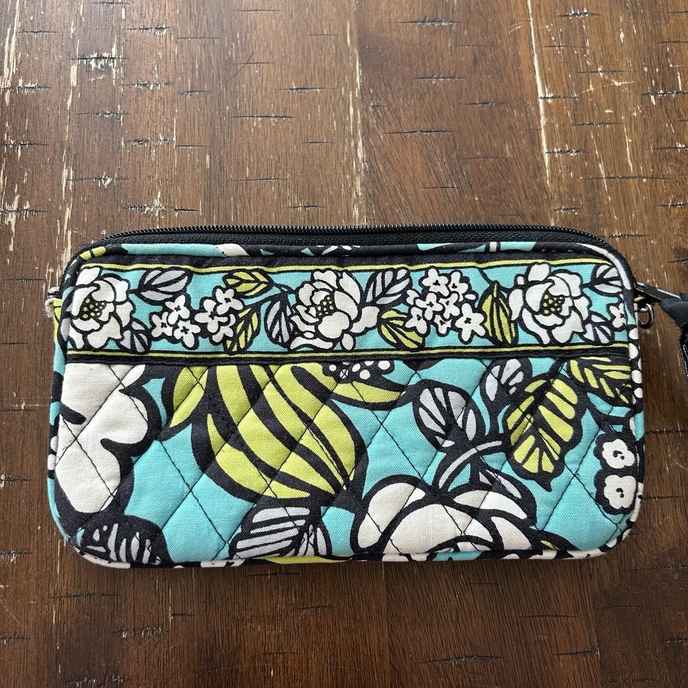 Vera Bradley Island Blooms Accordion Zip Wallet Clutch Floral Cotton